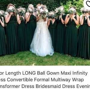 Forest green “convertible” bridesmaid dress